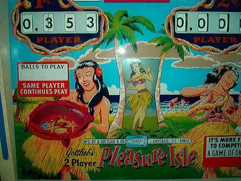 Paradise / Pleasure Isle backglass