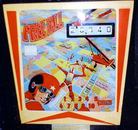 Sky Jump / Free Fall backglass
