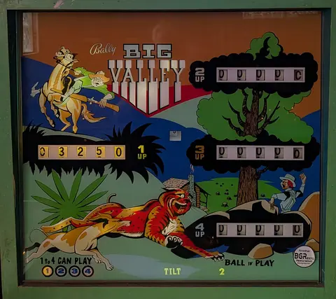 Big Valley backglass