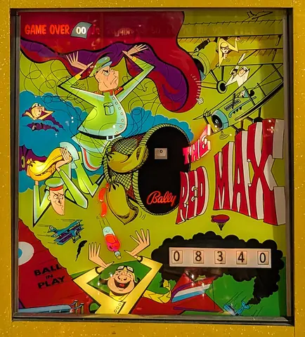 The Red Max backglass