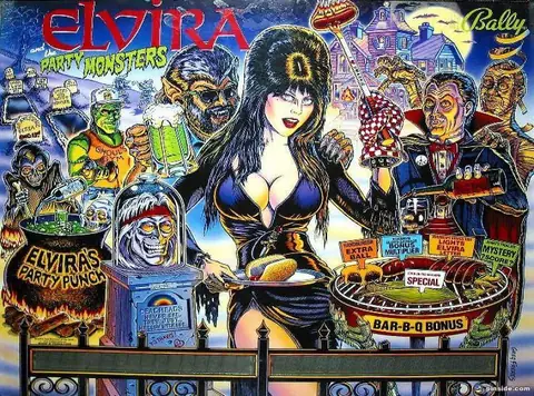 Elvira and the Party Monsters backglass