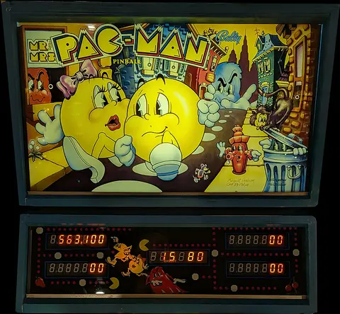 Mr. & Mrs. Pac-Man backglass