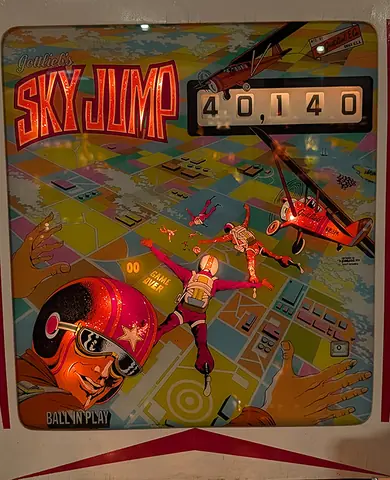 Sky Jump backglass