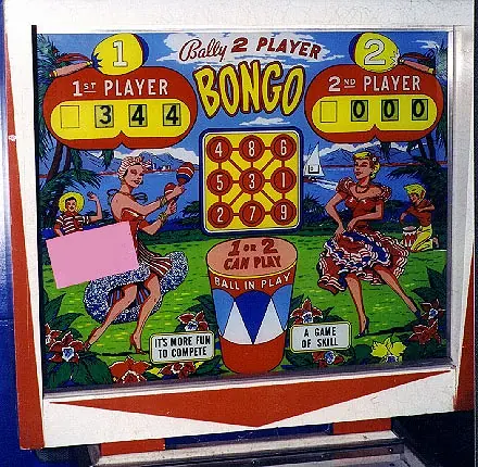 Bongo backglass