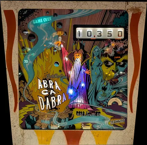 Abra Ca Dabra / Team One backglass