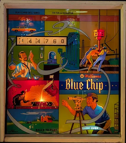 Blue Chip backglass