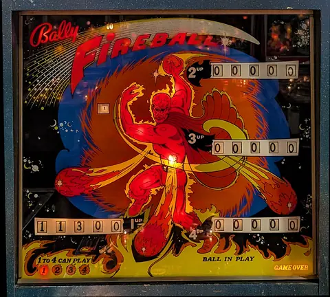 Fireball backglass