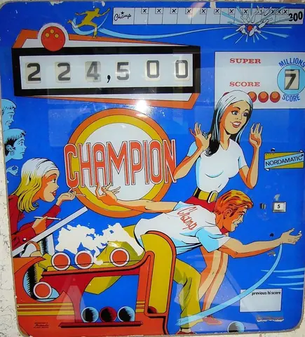 Champion backglass