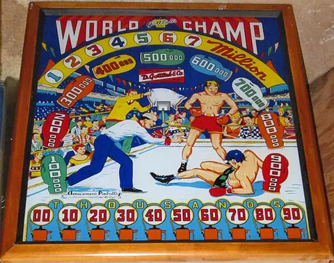 World Champ backglass