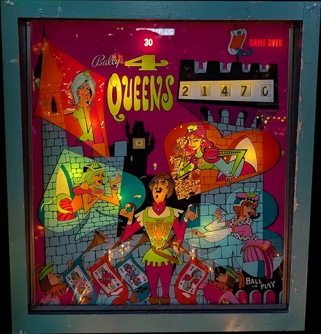 4 Queens backglass
