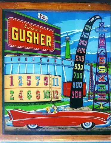 Gusher backglass