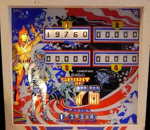 Spirit of 76 / Pioneer / New York backglass