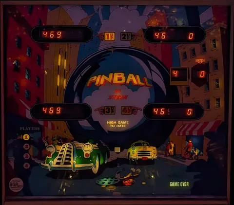 Pinball backglass
