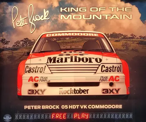 Peter Brock "King Of The Mountain" (VK Commodore) backglass