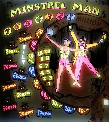 Minstrel Man backglass