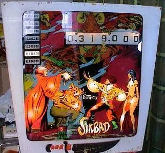 Sinbad Adventures backglass