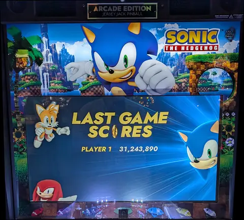 Sonic the Hedgehog backglass