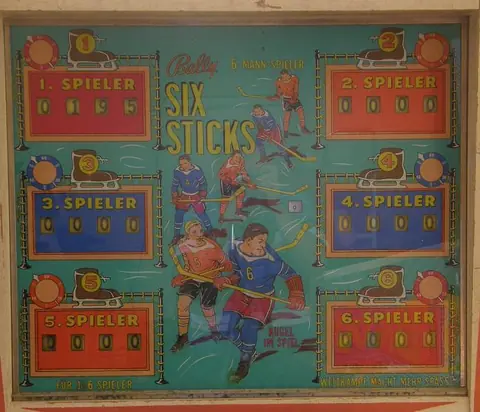 Six Sticks backglass