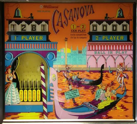 Casanova backglass