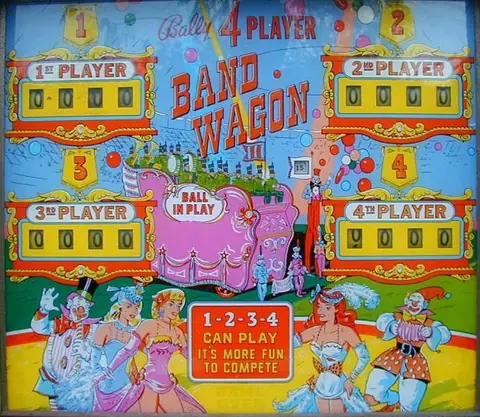 Band Wagon backglass