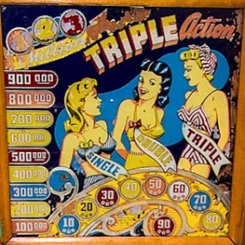 Triple Action backglass