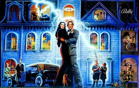 The Addams Family backglass