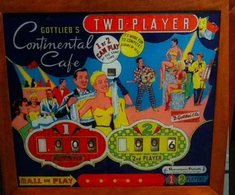 Continental Cafe backglass