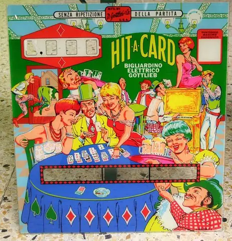 Hit-A-Card backglass