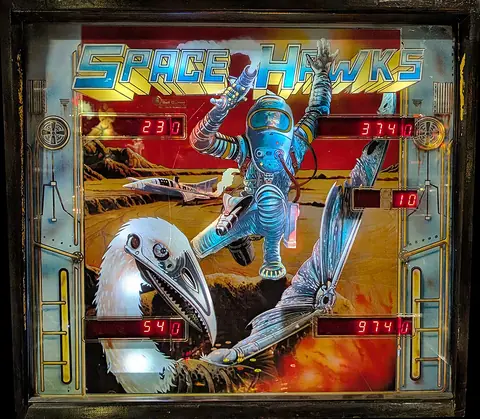 Space Hawks backglass