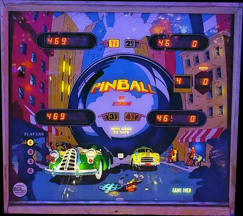 Pinball backglass