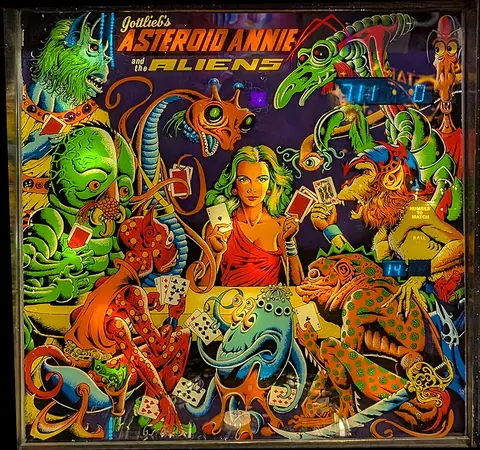 Asteroid Annie and the Aliens backglass