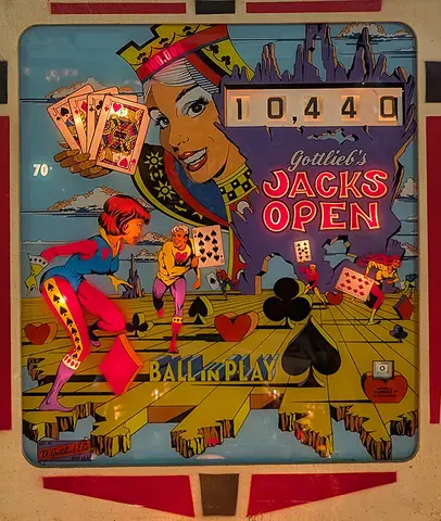 Jacks Open / Lucky Hand backglass