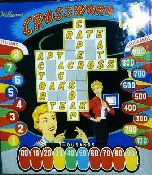 Crossword backglass
