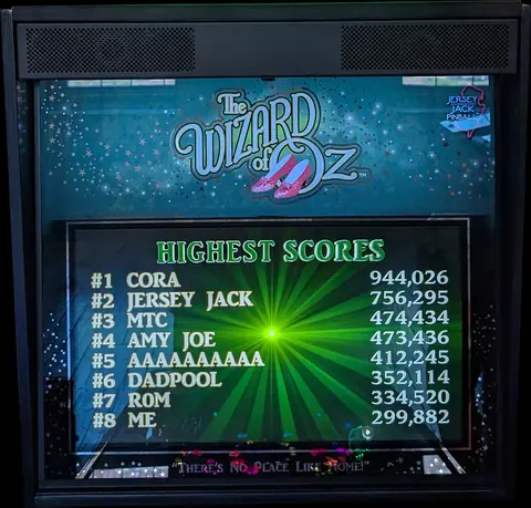 The Wizard of Oz (Emerald City) backglass