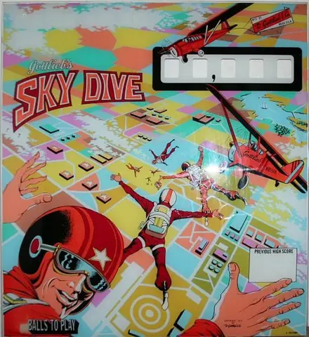Sky Dive backglass