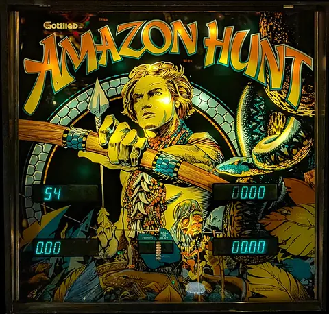 Amazon Hunt backglass
