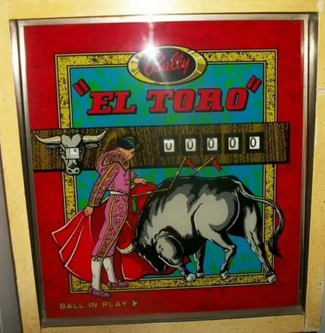 El Toro backglass