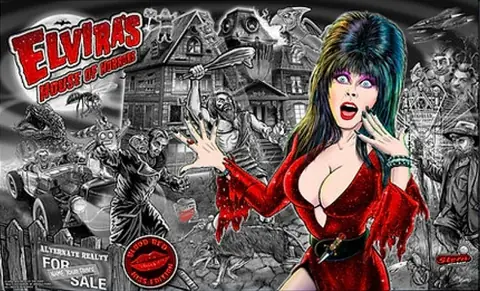 Elvira's House of Horrors (Blood Red Kiss) backglass