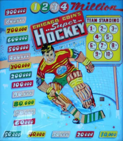 Super Hockey backglass