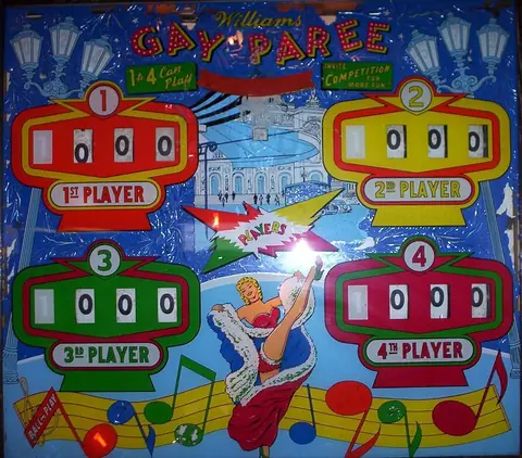 Gay Paree backglass