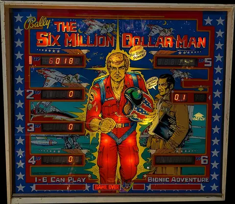 Six Million Dollar Man backglass