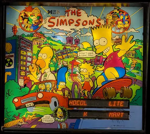 The Simpsons backglass