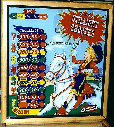 Straight Shooter backglass