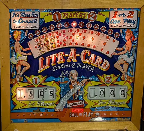 Lite-A-Card backglass