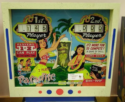 Paradise / Pleasure Isle backglass