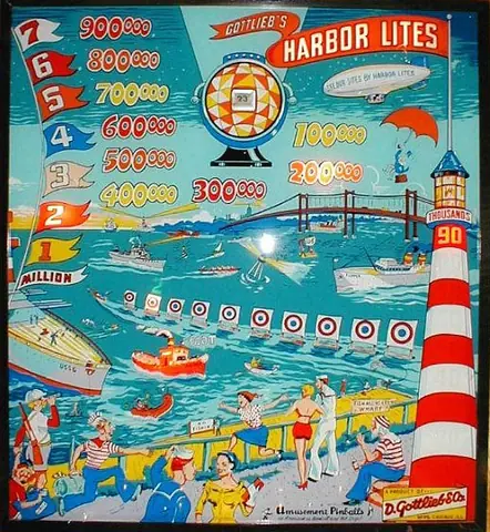 Harbor Lites backglass