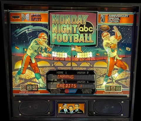 Monday Night Football backglass