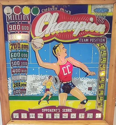Champion backglass