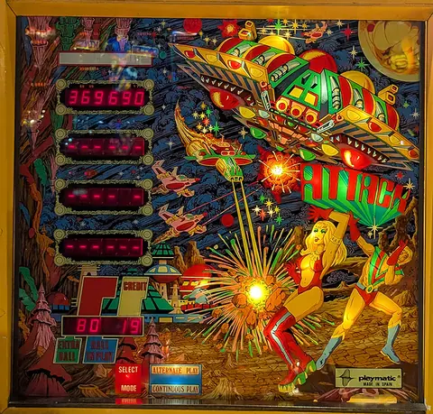 Attack backglass