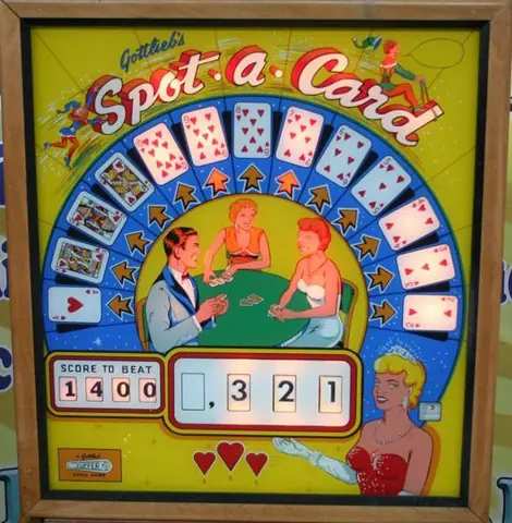 Spot-A-Card backglass